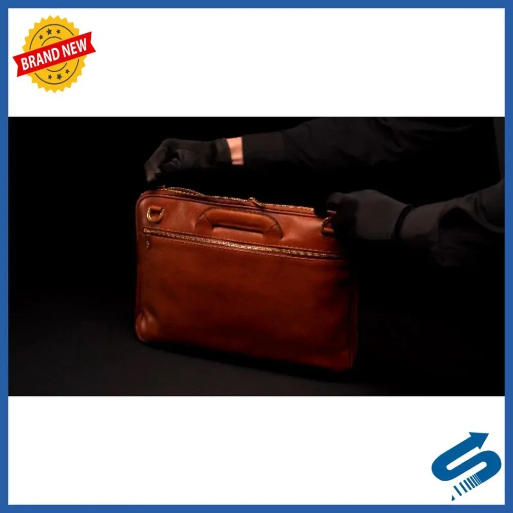 Italian Leather Briefcase for Laptop Up to 15